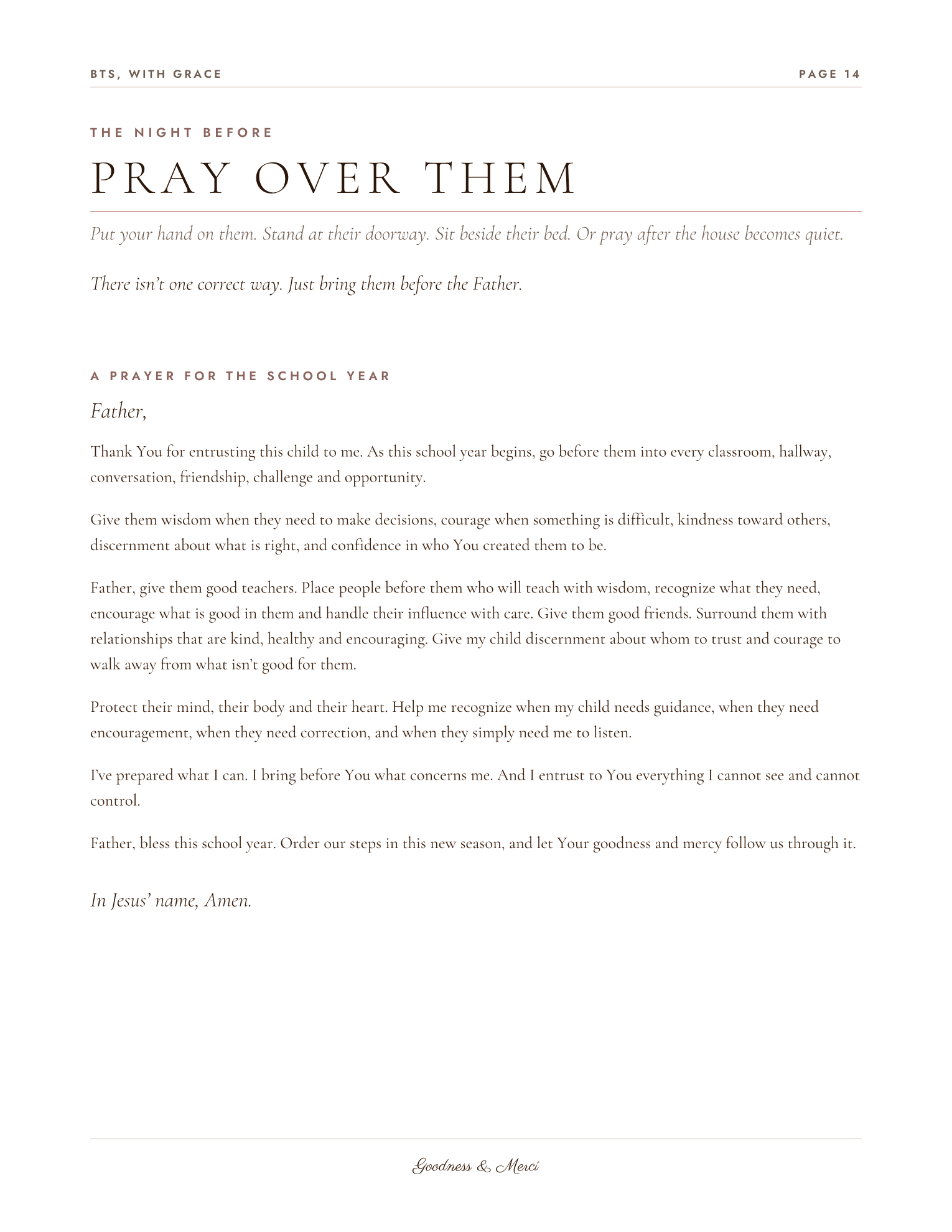 Pray Over Them — a closing prayer for the school year